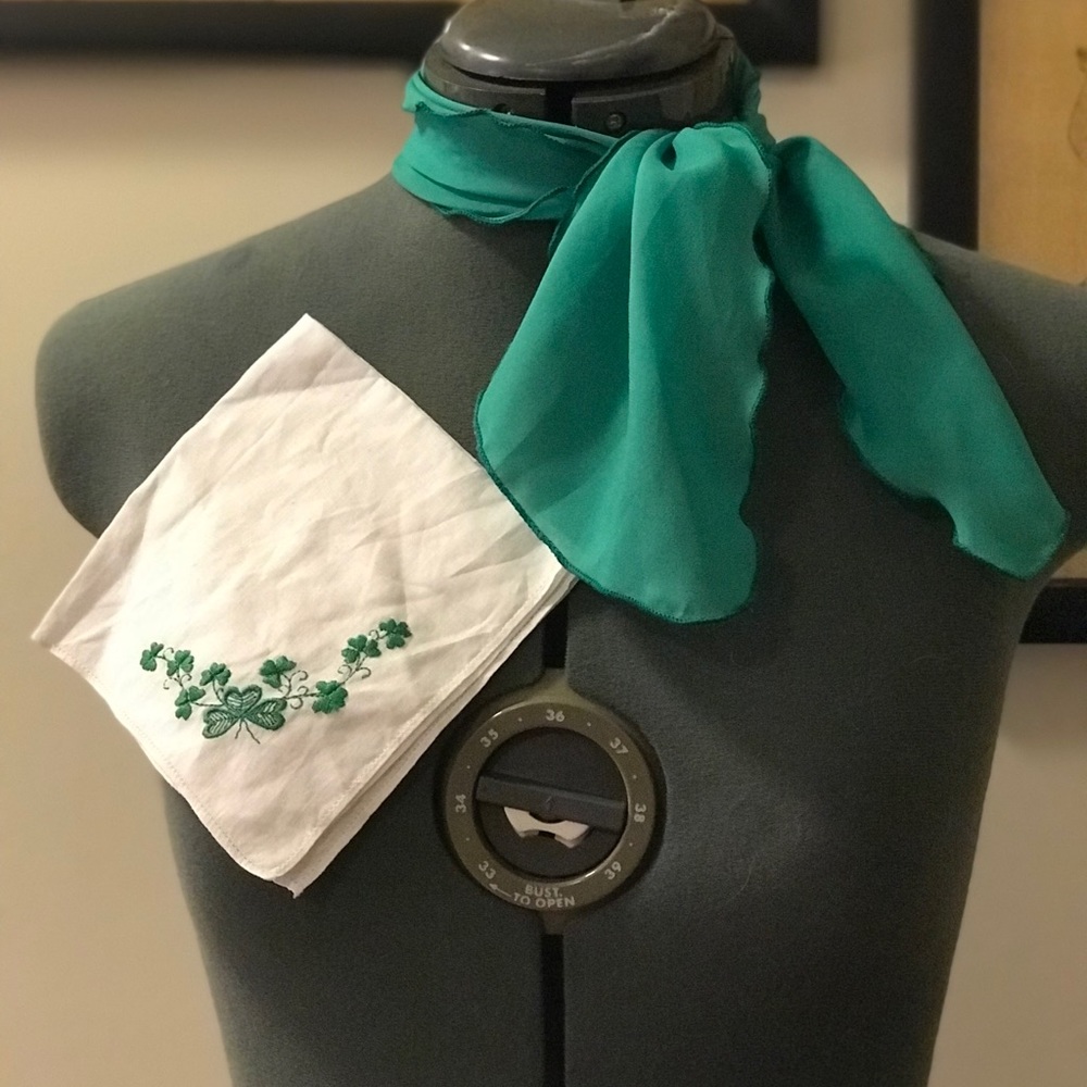 Vintage St Paddy scarf and hanky bundle